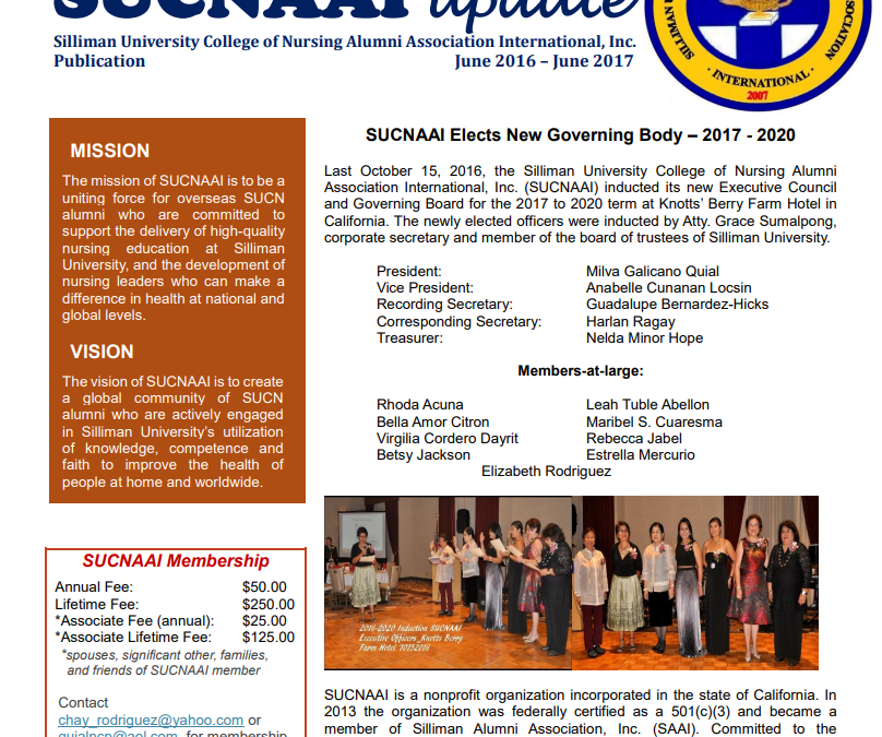 SUCNAAI Newsletter Update Jun 2016 – Jun 2017